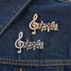 Épingles Brooches Rhinestone Music Brooch Music Notes Microphone Metal Pins Chanteuse Concer