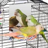 Perches Bird Rope Parrot Perch Stainless Steel Mirror with Woven Cotton Standing Rests Cage Accessories