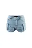 Shorts pour femmes anjamanor jeans multi-poche shorts mode sexy bleu clair denim serré short 2024 vêtements d'été pantalon féminin d29-fe44 t240507