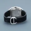 Statement Piece For Men In Black Leather Belt Crafted In Stainls Steel Moissanite Round Cut Diamond Watch For Any Occasion