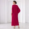 Vêtements ethniques Robes élégantes Ramadan Femmes à manches longues Afrique Islamic Dubai Abayas Maroc Muslim Diamond Luxury Robe Vestidos