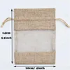 Storage Bags 5pcs/Lot Organza Jute Burlap Drawstring Bag Wedding Party Favors Gift For Coffee Beans Candy Makeup Jewelry Packaging