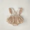 Rompers New Summer Sweet Bodys for Baby Girl Round Col Col Coldure de radio