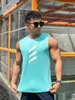 Zomertrend Mens Pullover Round Neck Mesh Tank Sport Fitness Running Top Mouwloze snelle droogtank Top 240507