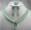 Belas joias de jóias de 8 mm de pingente de pingente de pingente verde set3634283
