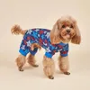 Vêtements pour chiens pyjamas à rayures American Flag Vêtements d'étoile pour les petits chiens Girl Boy costume chiot curide avec pieds pour animaux de compagnie