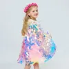 Pailletten Cloak süß mit Prinzessin Blumenmädchen Kinder bodenlange Brautjungfernkleid Mädchen Festzug Ballkleid