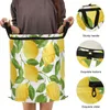 Panier de vêtements sales portable Pristable à linge à linge en popup à imprimé au citron avec couvercle à fermeture éclair Boîte de rangement de grande capacité imperméable 240506