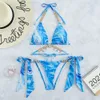 2024 Split Swimsuit Lake Blue Crystal Sexy Bikini Bikini Swimsuit