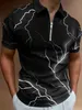 Men's Polos Summer Men Polo Shirt Short Slve Lapel Zipper Tops Ringer Lattice Strtwear Oversized Design Clothes Breathable Polo Shirts T240505