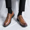 Casual Business Leather Oxford Derby Gentleman Fashion Office Robe Classic Men Chaussures Livraison gratuite