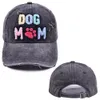 Unisex Dog MoM Letter Baseball Cap Women Vintage Cotton Jeans Caps Spring Outdoor Causal Hat for Female Hair Accessories Hats 240507