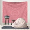 Tapestres mandala impressão de tapeçaria parede pendurada boêmia toalha de praia poliéster manta de ioga manta xale folha de arremesso rosa boho