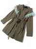 Vestes pour femmes Xiwen Green Feather DrawString grande taille Veste décontractée à capuche à manches longues manteau de mode Fashion Tide printemps 2024 xf2009