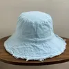 ベレットサンハット保護のためのスタイリッシュなカップルバケツ帽子屋外アドベンチャーリッピングエッジデザイン軽量素材両面