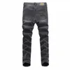 Lato 2024 Cienkie luksusowe czarne jesienne męskie męskie mąki małe stóp swobodny spodnie elastyczne jeansy proste nogi