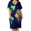 Casual Dresses Dress V Neck Vintage Of The 1883 Sexy Women Aesthetic Pattern With Pockets Big Size