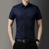 Men's Dress Shirts New Summer Fashion Slim Fit Short Sle Shirts Men Classic Casual Dress Shirt Hipster Relaxed Luxe Formal Shirt Plus Size 5XL d240507