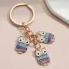 Keychains Lonyards mignon Keychain hibou étoile clés clés de la nuit de nuit chaines de clés cadeaux animaux pour femmes hommes sac à main accessoire clés de voiture