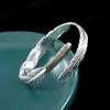 Bangle Uglyless Unisex Design Mens Heavy Silver Feather Armband Äkta 999 Pure Leaf Exotic Fashion Jewelry Q240506