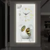 Clocks LED Wall Clock Cartoon Bear Painting Fashionable Mute Decorations In The Living Room Corridor Electronic Clocks Free Shipping