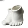 Kreatives Fuß geformt Blumentopf Dekoration reiner Farb Keramik Vase Office Dekoration Pflanzen Haus Wohnzimmer Dekoration Craft 240506