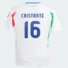 Casa fuera de las camisetas del fútbol italiano 2024 Eurocopa Eurocopa Baggio Italia Jersey Verratti Chiesa Vintage Jorginho Football Jersey Fans Versión Maldini Kids Kit