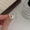 Ringos de cluster Shanice S925 Sterling Silver Bow anel para moda feminina personalizada Index Index Finger Party Jewelry Presente