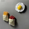 Koelkastmageten gesimuleerd voedsel koelmiddel plakken 3D eierbrood voor kinderen vroege educatie magnetische wx