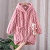 Pijama nuevo invierno lindo oso niña gel de ducha 2021 vestido de fiesta de franela sudadera con capucha de cofre de pecho cálido cárdigan boysl2405