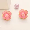 Camellia Flower Designer Boucles d'oreilles 18K Gol