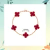 Allinone classic bracelet for party travel High gold four leaf five flower women 18K rose luxury lucky Valentine's Day with common cleefly