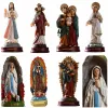 Sculptures 1pc Sainte Sainte Vierge Marie Sculpture Jésus Christ Statue de table Figurine Notre-Dame des Lourds Figures de statues