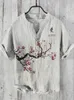 Polos masculinos 2024 nova camisa de manga curta do Havaí 3D Linho de linho de bambu impresso Casual zíper solto Mens camisa