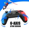 Contrôleurs de jeu joysticks plastics joystick six axis for switch gamepad rouge joypad avec double vibration wireless j240507