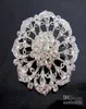 Vintagerhodium prata banhada clara de cristal de cristal Broche de flores para casamento6341733