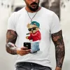 Magliette maschile maglietta da uomo fumetto siete di orso mandato interessanti stampato addersence da uomo casual abiti da uomo cotone t-shirt da donna t240505