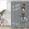 Curtains Pet Dog Shower Curtain Sets NonSlip Rugs Toilet Lid Cover and Bath Mat Bathroom Curtains Set