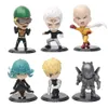 Action Toy Figures 6pcs/Set 10 cm PVC Figura One Punch Man SAITAMA GENOS TATSUMAKI Garou Figurina MANGA COLLETTI GIOCHI TAMBINI MODELLO T240506