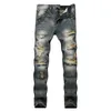 Dżinsy męskie dżinsy zrujnowane Tide High Street Mens Hip Hop Hole Fried Hole Że Żeglarnowe spodnie Tide Duży rozmiar J240507