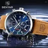 Armbandsur Benyar Watch Men Quartz Mens Watches Chronograph Reloj Hombre Sport Clock Male Hour Relogio Masculino 2024