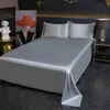 Draps plate de luxe Couleur unie en satin draps de lit doux confortable draps de lit haut de gamme