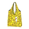 Storage Bags Fashion Print Yellow Classic Rubber Duck Tote Shopping Bag Portable Shopper Shoulder Handbag