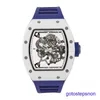 Swiss Made RM Wrist Watch RM055 Série RM055 White Ceramic Japan Limited Edition Manual Fashion Casual