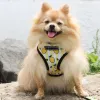 Harnesses Ademende Franse Bulldog Harness Gedrukte Reflective Dogs Harness Puppy Small Medium Dogs Cats Vest voor Pug Walking Training