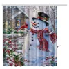 Baño impreso 3D Christmas Snow Man Cortina de ducha lavable con 12 ganchos Santa Home Año Nuevo Decoración 21 Estilos