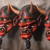 Maskers duivel masker Japans eng monster kabuki samurai latex masker hannya oni noh cosplay party rekwisieten griezelig masker kostuumcosplay