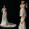 Sirène robes chérie plis de mariage courtes manches de créateurs appliques tulle cour sur mesure de robe nuptiale de taille plus taille