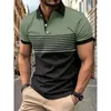 Fashion masculine Short-Sleeved Striked Stamps Poloshan Polo Polo à revers décontracté 240506