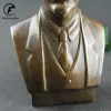 Esculturas antigas de bronze russo grande líder lenin busto bronze estátua de grandes estatuetas de decoração de desktop de cobre de cobre artesanato